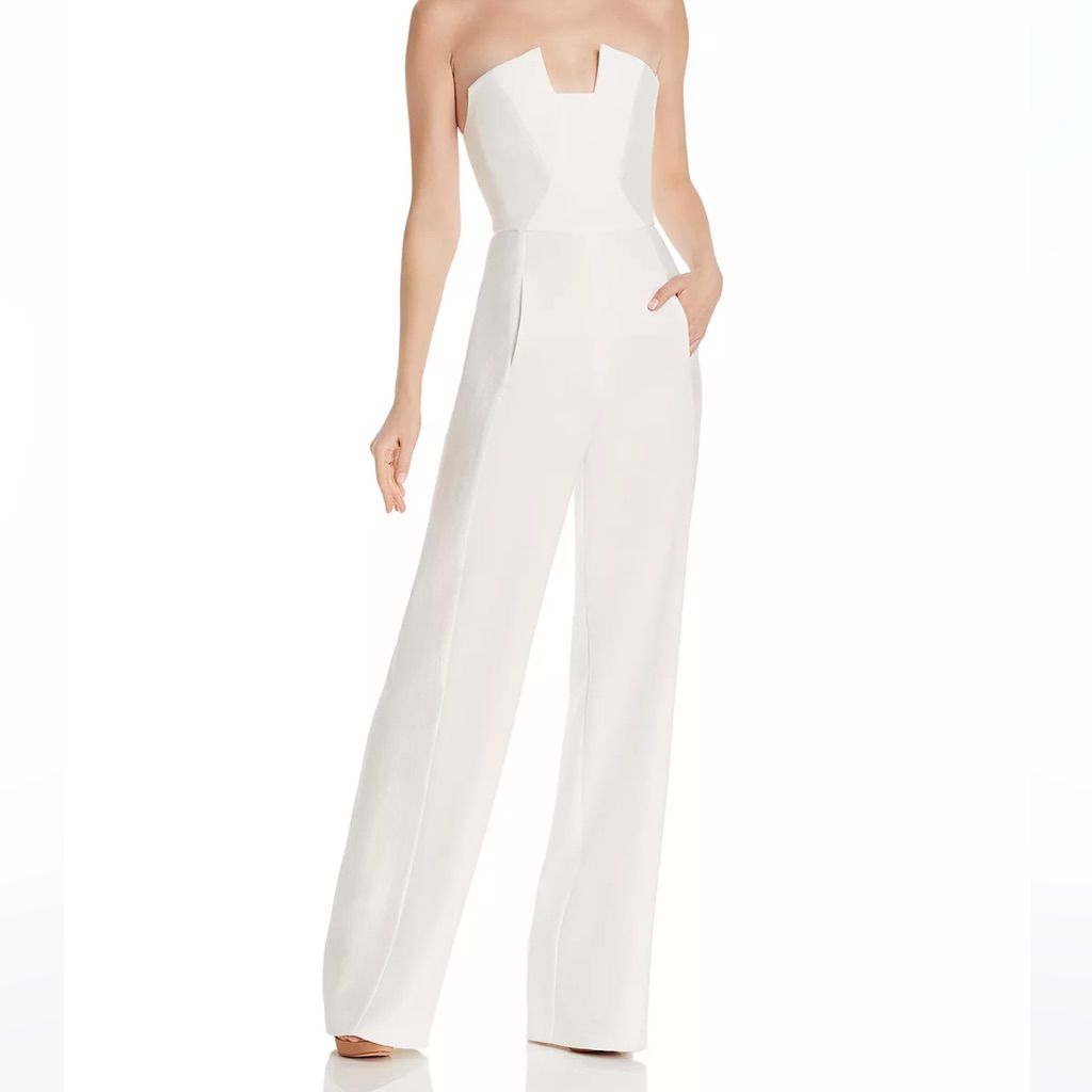 Black Halo Lena Strapless Jumpsuit Size 10 Nwt